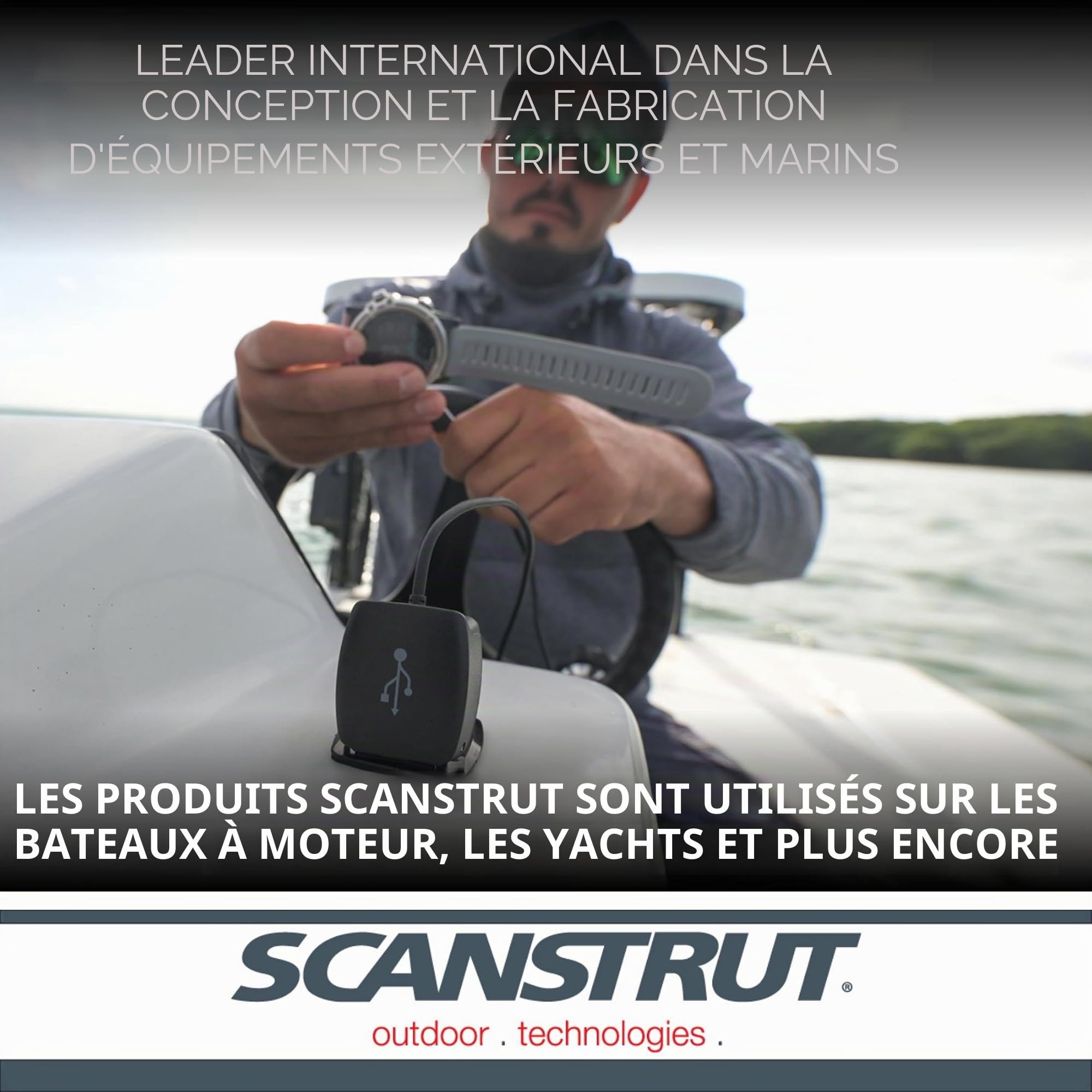 Scanstrut ROKK Flip Pro Chargeur USB – IPX4 étanche Double Port de Charge Rapide USB-A et USB-C | Prise d'alimentation Marine et Camping-Car 12/24 V