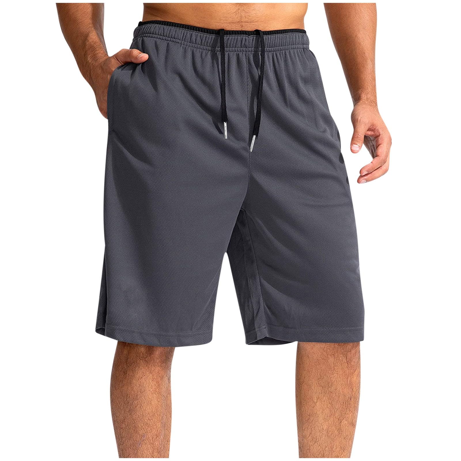 Shorts Herren Sommer Kurze Hosen Bermuda Shorts Casual Outdoorshorts Strandshorts Fitness Laufshorts Männer Freizeitshorts Baggy Herrenshorts Kurz Sporthose Wandershorts Dunkelgrau S