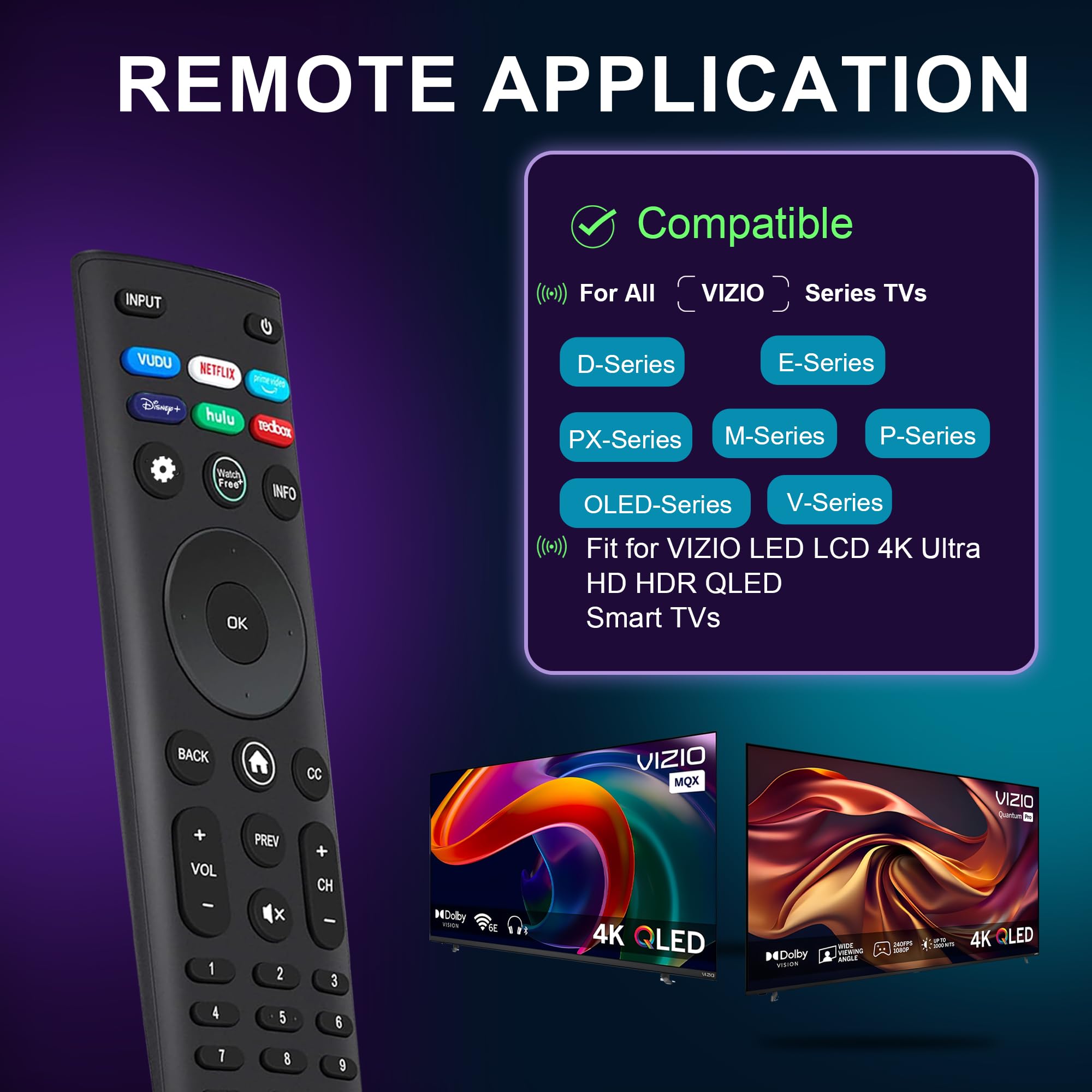 Telecomando di ricambio per Smart TV VIZIO All LED LCD HD 4K UHD HDR Smartcast 3D Smart TV XRT140 telecomando universale XRT136 sostituisce per Vizio-Smart-TV-Remote per Vizio TV