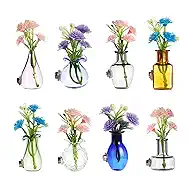 8 Pcs Cute Glass Refrigerator Magnets Set, 3D Decorative Fridge Magnets with Random Flowers, Creative DIY Floral Crystal Magnets for Whiteboard, Locker, Office, Home Kitchen Decor, Gift Ready