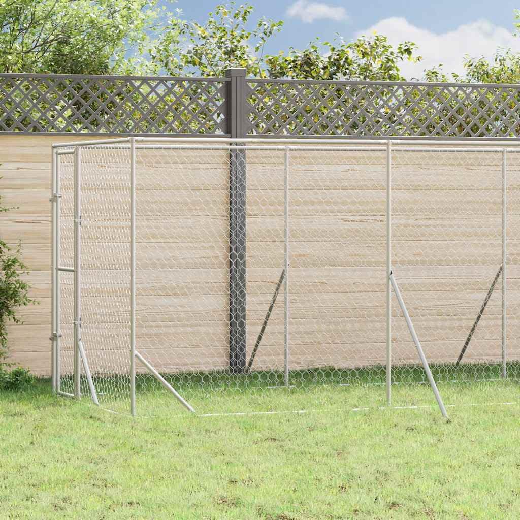 Ocynkowane metalowe legowisko dla psa 2 x 6 x 2 m, zewnętrzne legowisko dla psa z zamkiem, klatka ze stali ocynkowanej dla kur królików, sucha i wentylowana konstrukcja siatki