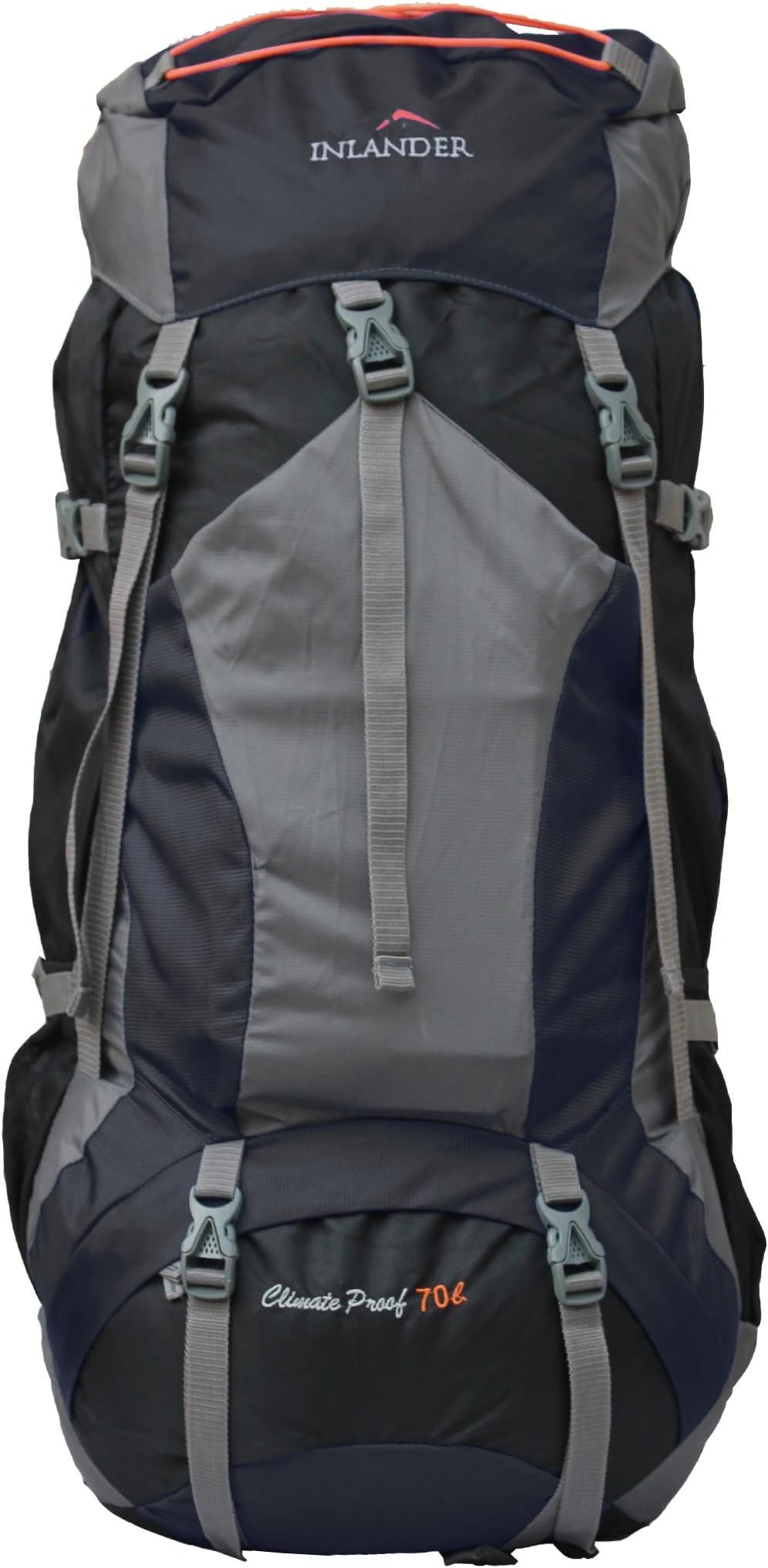 INLANDER 1007-1 Black Rucksack Backpack Bag for Travel Hiking Trekking & Camping for Men & Women
