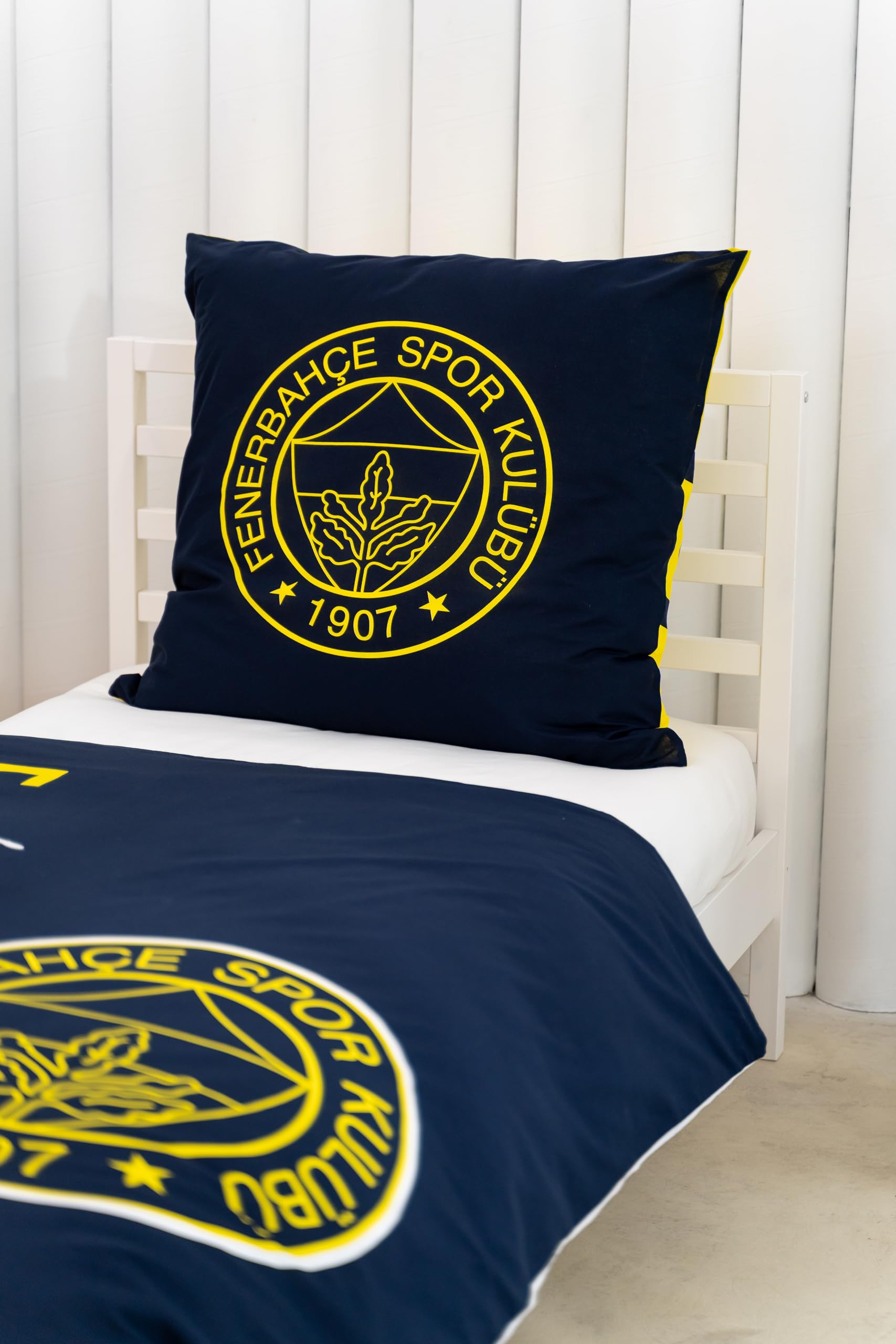 TAÇ Fenerbahçe Bettwäsche-Set 2 teilig - Bettwäsche 135x200 und Kopfkissenbezug 80x80-100% Baumwolle Super Weich - Doppelseitiger Kinder Bettwäsche für Jungen und Mädchen