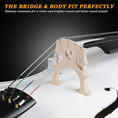 Miniatura 54 de Ktaxon Violonchelo de tamaño completo, violonchelo para principiantes 4/4, kit de violonchelo acústico con bolsa portátil, arco, puente, colofonia