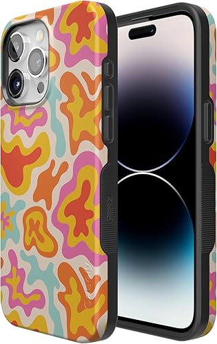 Vista 1217 de Casely Funda para iPhone 15 Pro Jardín Secreto Flores mixtas Funda atrevida Compatible con MagSafe y botón de acción Jardín Secreto Floral