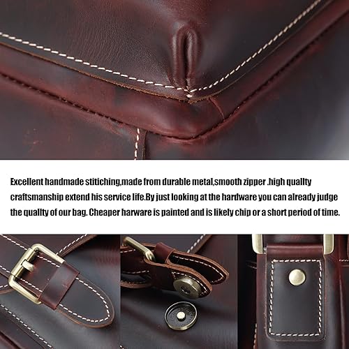 Miniatura 6 de Masa Kawa Bolso bandolera de cuero pequeño para hombres y mujeres, con solapa, para tablet de 10 pulgadas