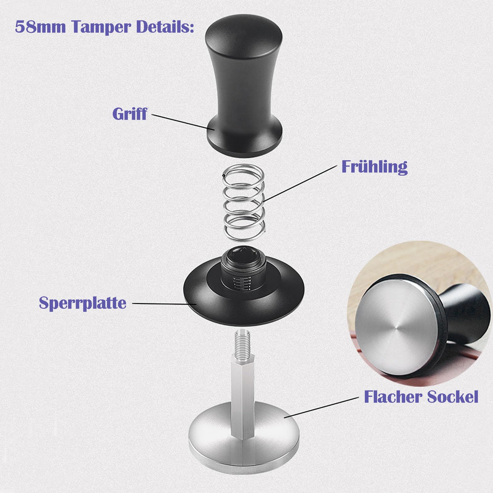ponezg Lot de tampons à expresso de 58 mm pour filtre Porta de 58 mm, bague de dosage de 58 mm + écran à puck + tampon à café, accessoire à expresso
