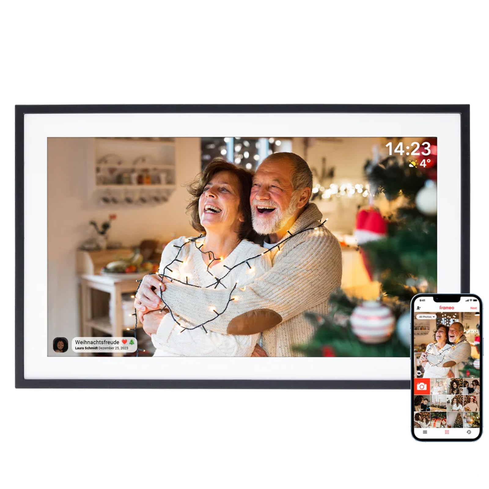 Rollei Smart Frame WiFi 151 Elektronischer Digitaler Bilderrahmen Frameo WLAN Digital Photo Frame 15,6 Zoll 1920x1080 IPS Touchscreen 32GB Speicher Schwarz Digitaler- Bilderrahmen-Frameo-Digital-Frame