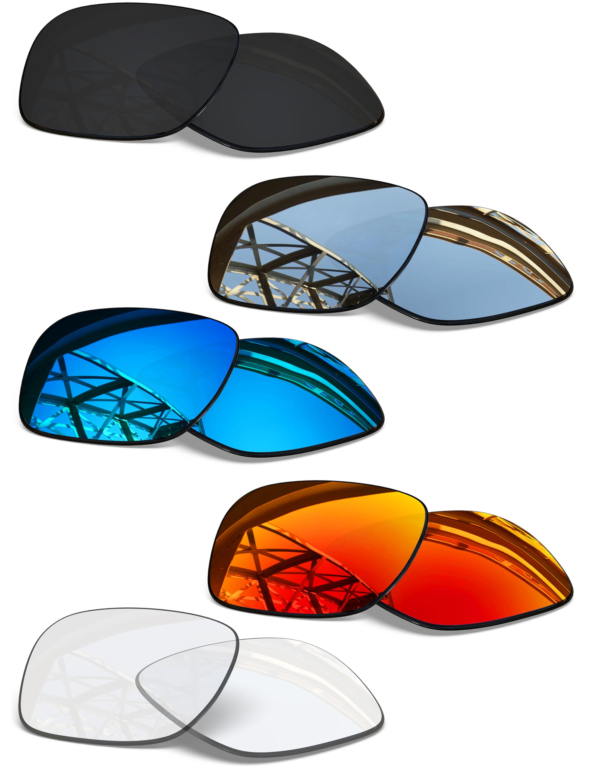 SmartVLT Set of 5 Mens Replacement Lenses for Ray-Ban Meta Wayfarer RW4006 Gen 2 RW4012 50mm Smart Glasses