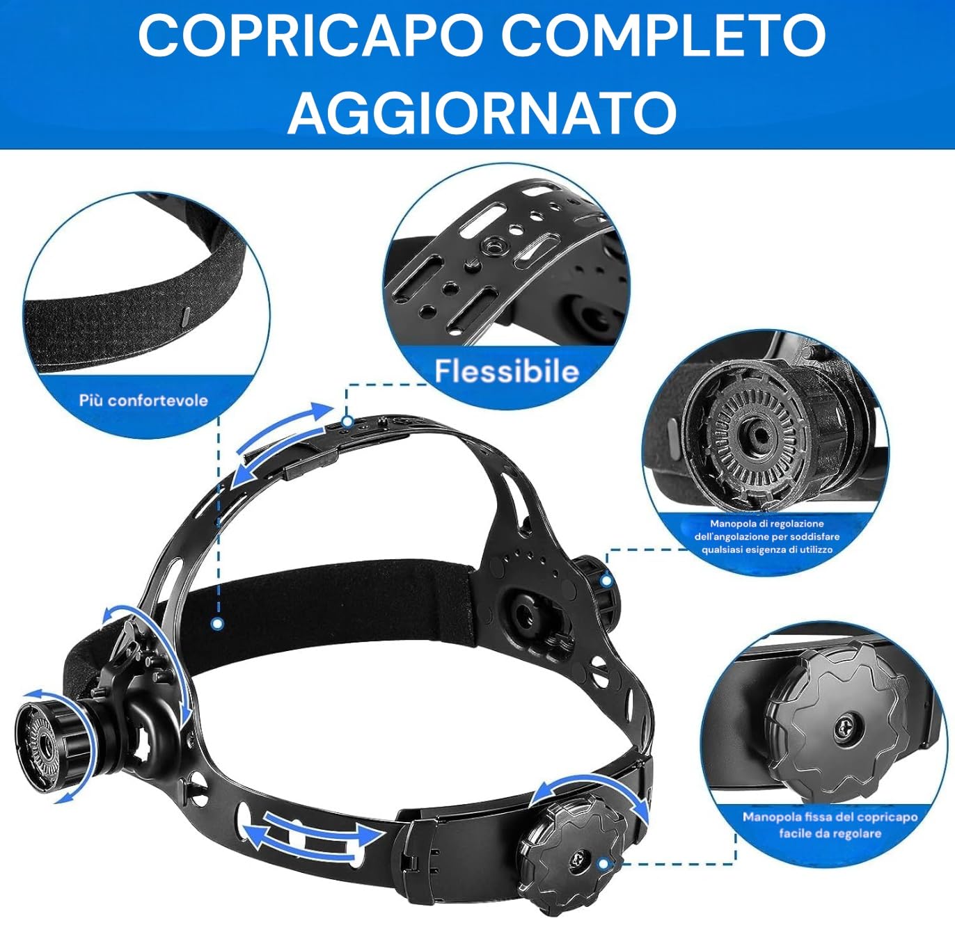 Maschera per Saldatura ad Energia Solare Autoscurante Oscurante Autoalimentato Gamma di Ombre Regolabili DIN4/9-13 Protezione UV/IV Maschera da Saldatore Casco Saldatura per MIG TIG MAG MMA (Aquila)