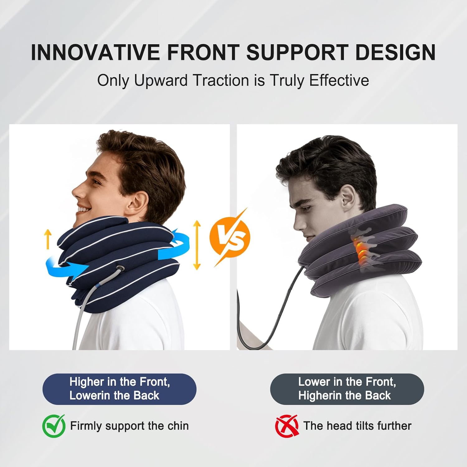 Cervical Neck Traction Device for Home Use, Inflatable Neck Stretcher for Instant Neck Pain Relief, Adjustable Neck Support Brace, Neck Decompression, Neck Extender - Image 2