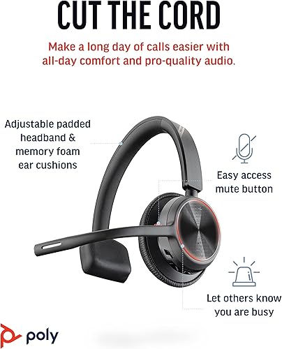 Miniatura 8 de Poly Voyager 4310 UC Auriculares inalámbricos (Plantronics)  Auriculares Bluetooth de un solo oído con micrófono Boom con cancelación de ruido