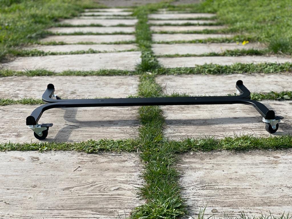 Tecnokit: Carro portaplantas, varias dimensiones, con ruedas industriales de 5 cm de diámetro, estructura de acero, apto para interiores y exteriores, jardinería. (Rectangular 100 cm, negro)