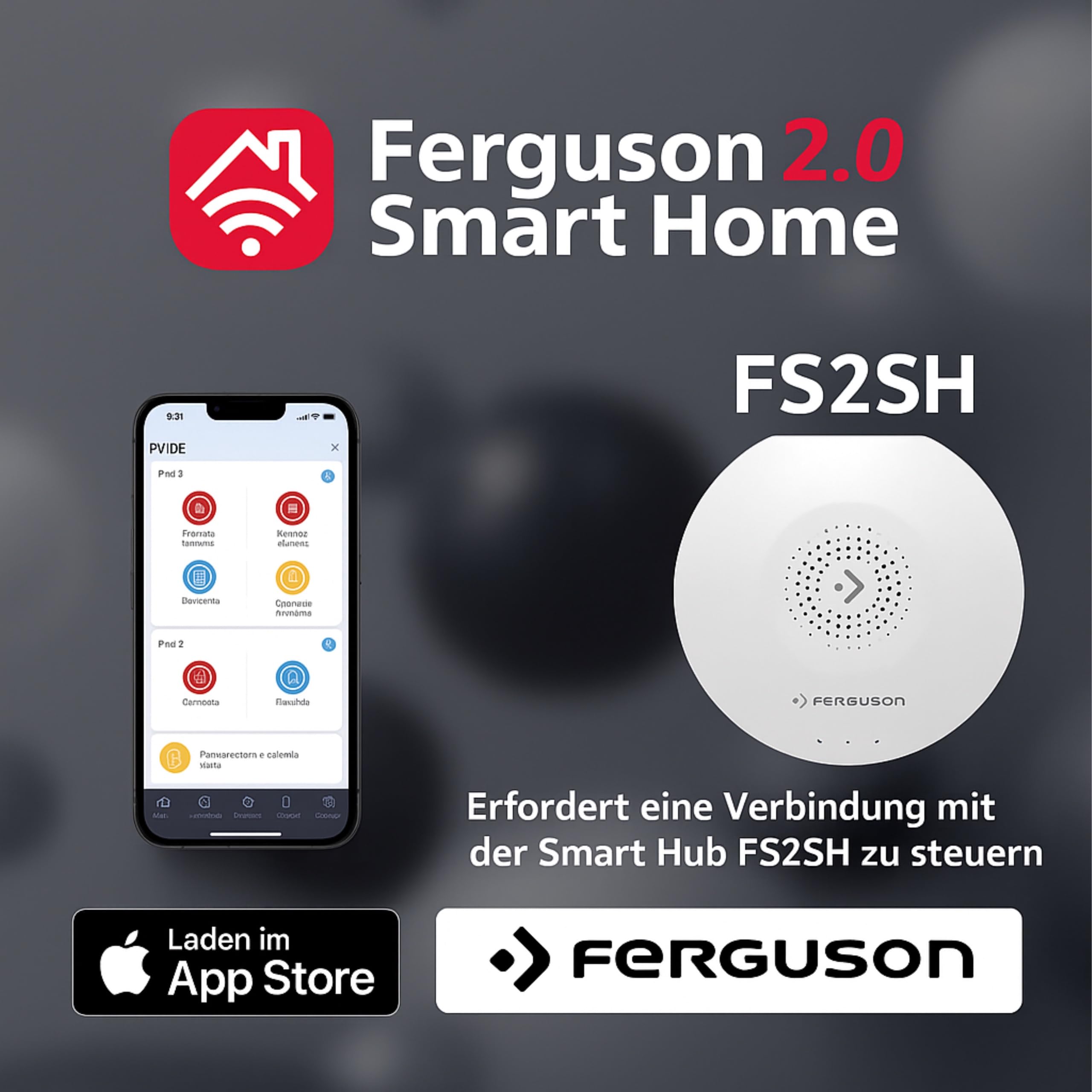 Ferguson 5X Smart Thermostatkopf ZigBee – Heizkörperthermostat programmierbar mit App Steuerung, Funkthermostat für Smart Home Set kompatibel mit Home Connect System
