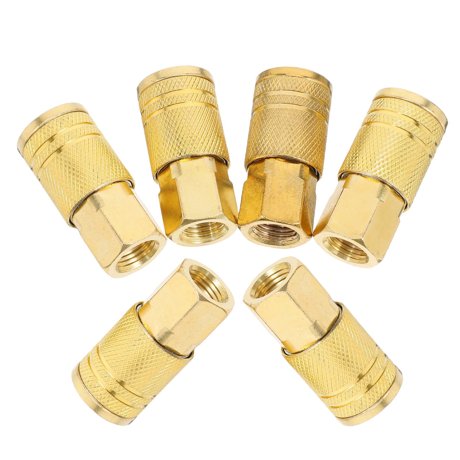 Conectores rápidos hembra 1/4 NPT con rosca cónica industrial anti fugas pack de 6