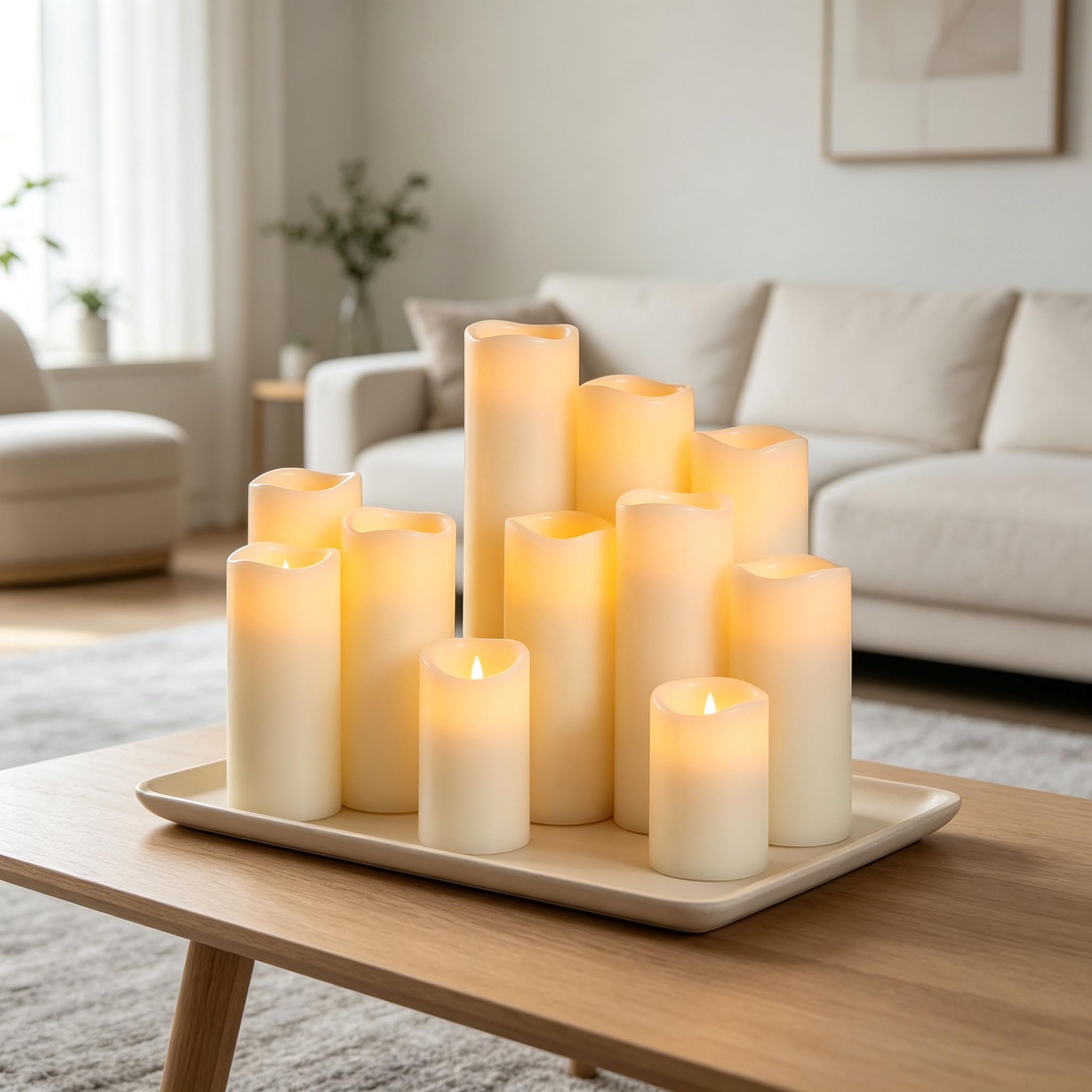 Da by świece LED, zestaw świec na baterie 9 (1 – wys. 22 cm, 1 – wys. 20 cm, 1 – wys. 18 cm, 2 – wys. 16 cm, 2 – wys. 14 cm, 2 – wys. 13 cm) świeca woskowa z pilotem zdalnego sterowania (baterie nie wchodzą w zakres dostawy)