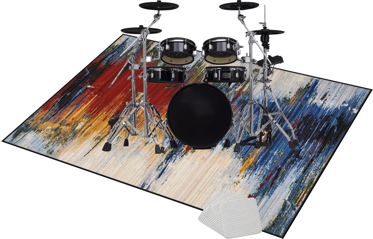Dywan perkusyjny, izolacja akustyczna, mata wygłuszająca, dywan perkusyjny, 230 x 200 cm, profesjonalny, prostokątny, elektroniczny zestaw perkusji jazzowej