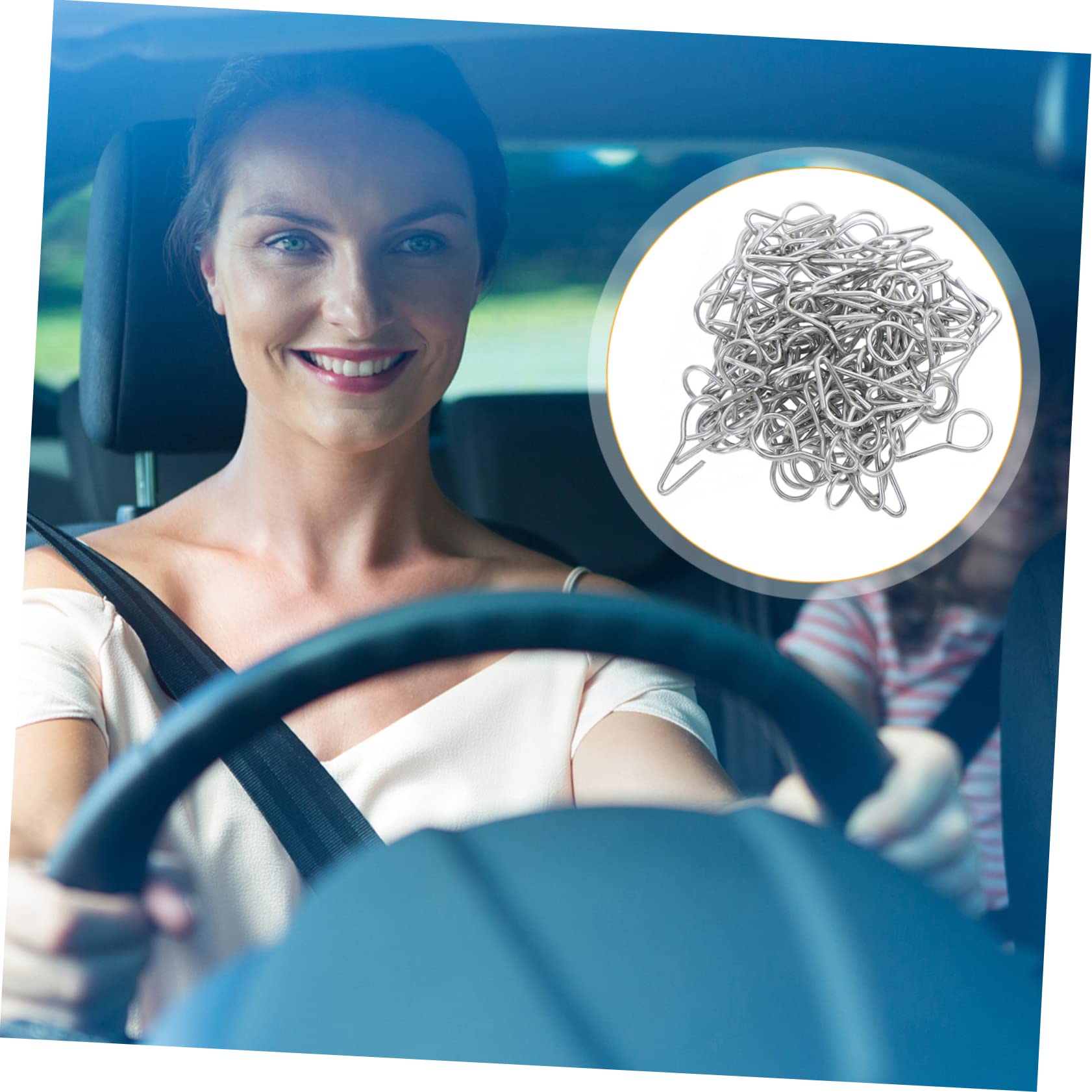 100 Pièces Crochets Métal Fixation Housses Siège Voiture - S Design Robuste Argent
