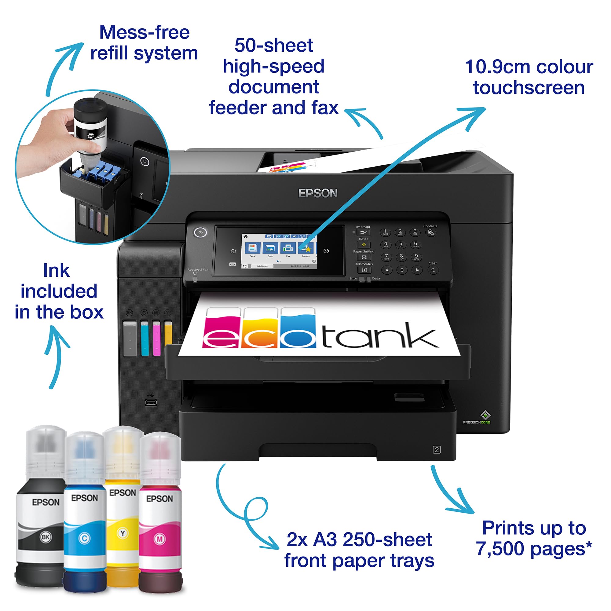 Epson EcoTank ET-16655 A3 4800 x 1200 DPI 32 ppm Wi-Fi Multifunction Printer