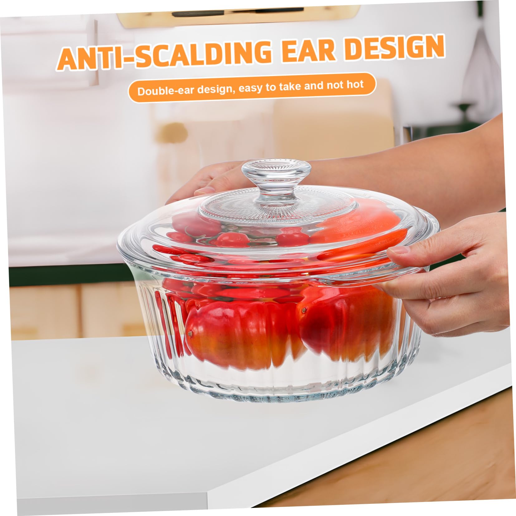 Genérico Cazuela De Vidrio Redonda Cazuela Redonda Cubierta Platos Para Hornear Para Horno Plato Para Hornear Cazuelas Para Horno Con Tapa Transparent Vidrio De Alto Borosilicato