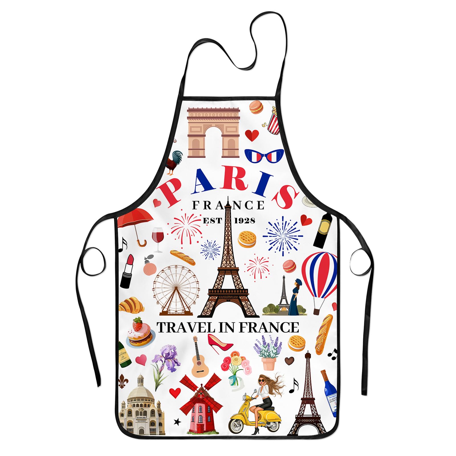 zukmvuh New York Paris Italy Florida Nashville Scotland Travel Souvenirs Gifts Apron for Women Men Grilling Cooking Baking