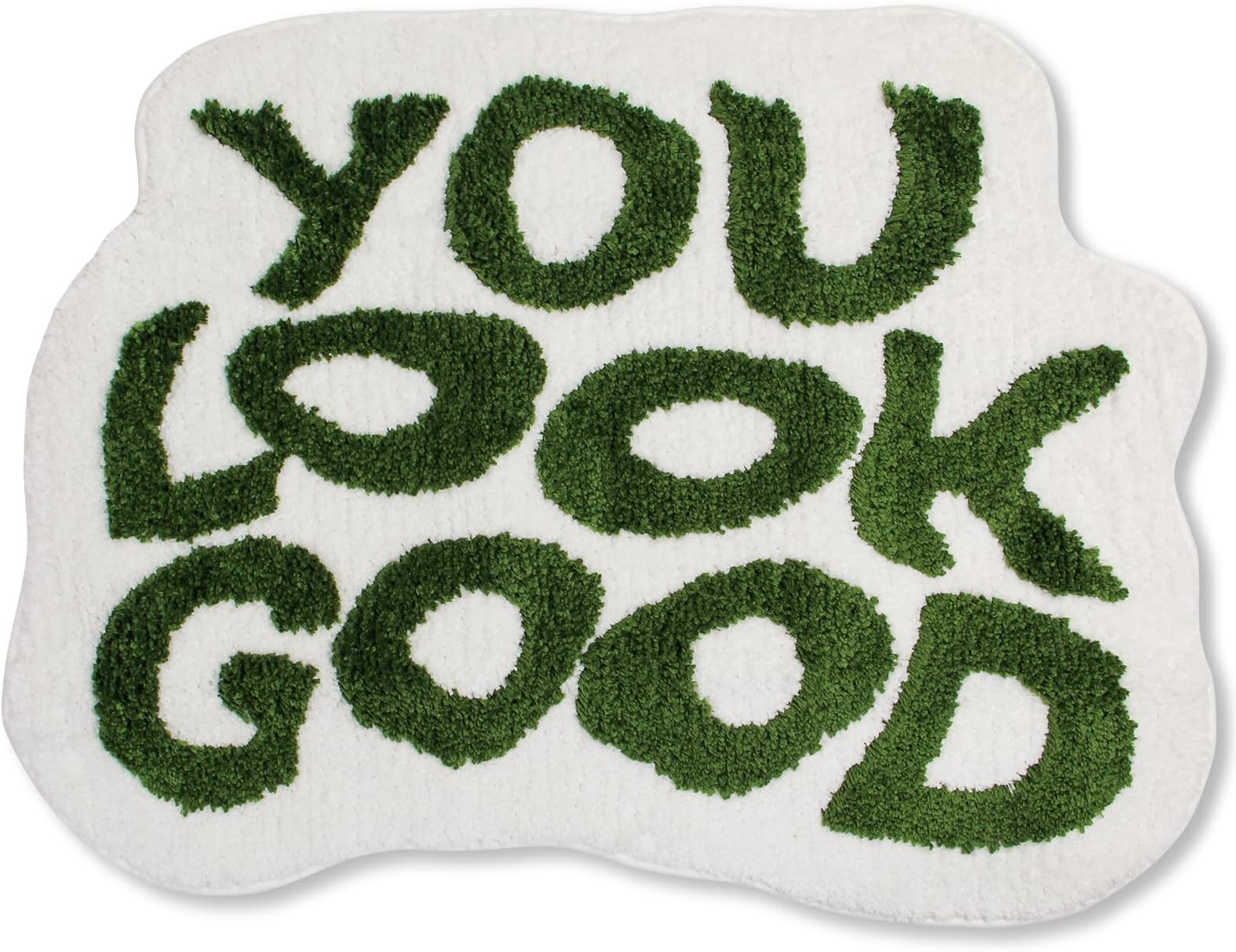 You Look Good Bath Mat Pink Cute Bathroom Rugs for Girls Microfiber Funny Shower Preppy Bathroom Decor Non-Slip Washable Mat (Green)