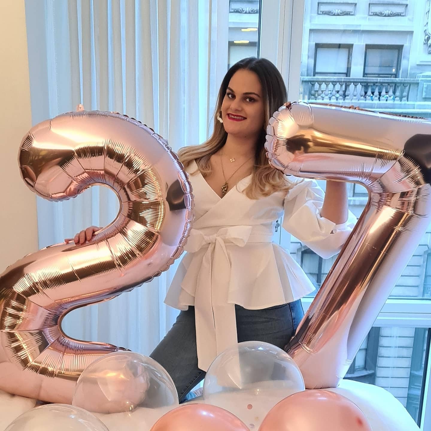 27 Luftballons Zahl, Zahl 27 Luftballons, 27 Rosegold Happy Birthday für Mädchen Jungen, 40 In Big Foil Mylar 27th Ballon für Verlobung, Hochzeit, Feier, Abschlussfeiern, Fotoshooting