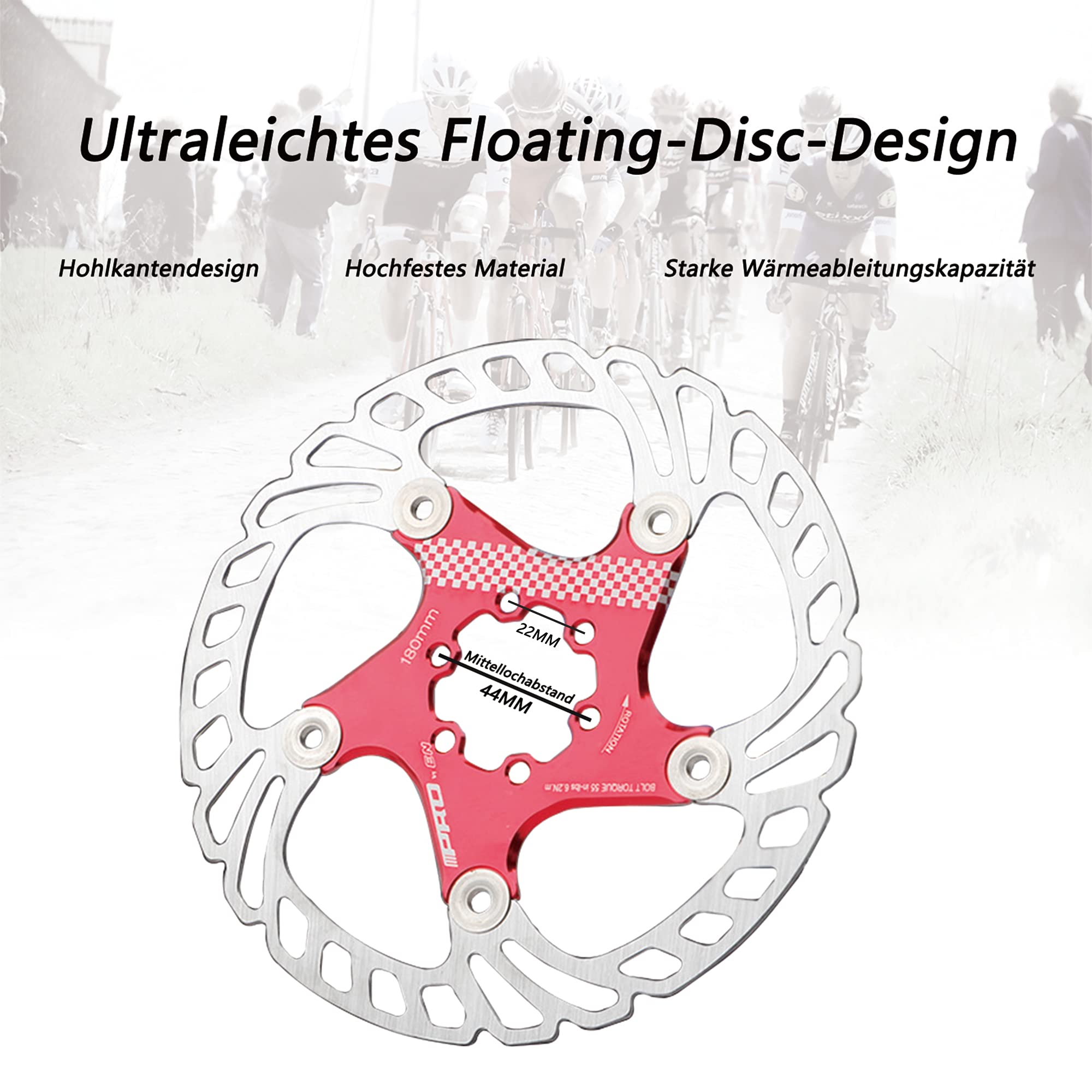 Hope RX Zwevende Remschijf - 140mm - Centerlock - rood