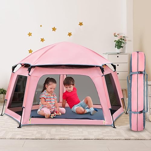 Tienda de campaña desplegable para niños, para interiores y exteriores, casa de juegos de princesa grande para niñas y niños de 1, 2, 3, 4 años