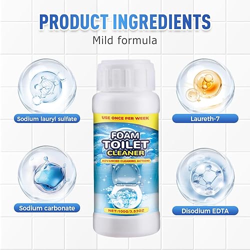 Miniatura 4 de Limpiador de inodoro de espuma mejorado 2025, nuevo potente limpiador de inodoro, limpiador de baño avanzado para el hogar, potentes limpiadores