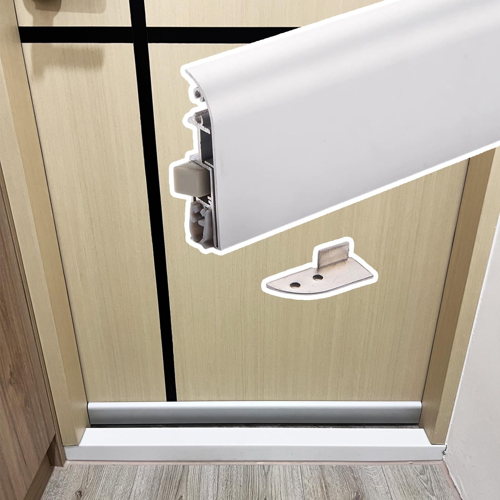 Burlete Automatico Puertas Burlete para Puerta de Aluminio de Montaje Superficial