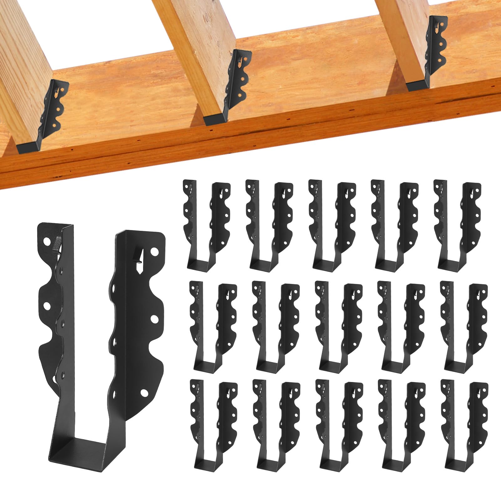 32 Joist Hangers - Black Steel Rafter Ties -12