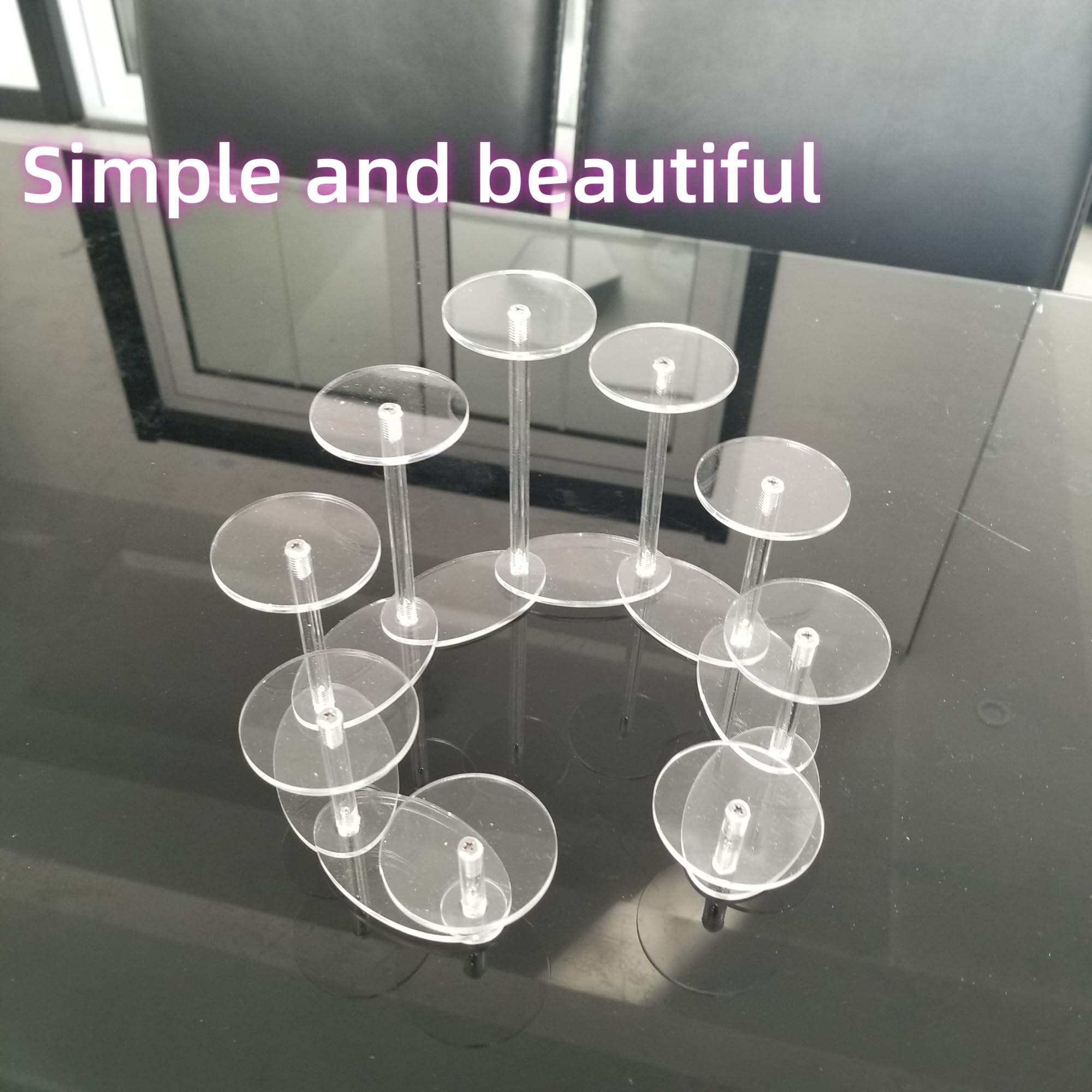Stojaki akrylowe do ekspozycji, biżuterii, małych towarów, wielopoziomowego stojaka, okrągłego stołu, kosmetycznych stojaków na lakier do paznokci(White,6 Tier)