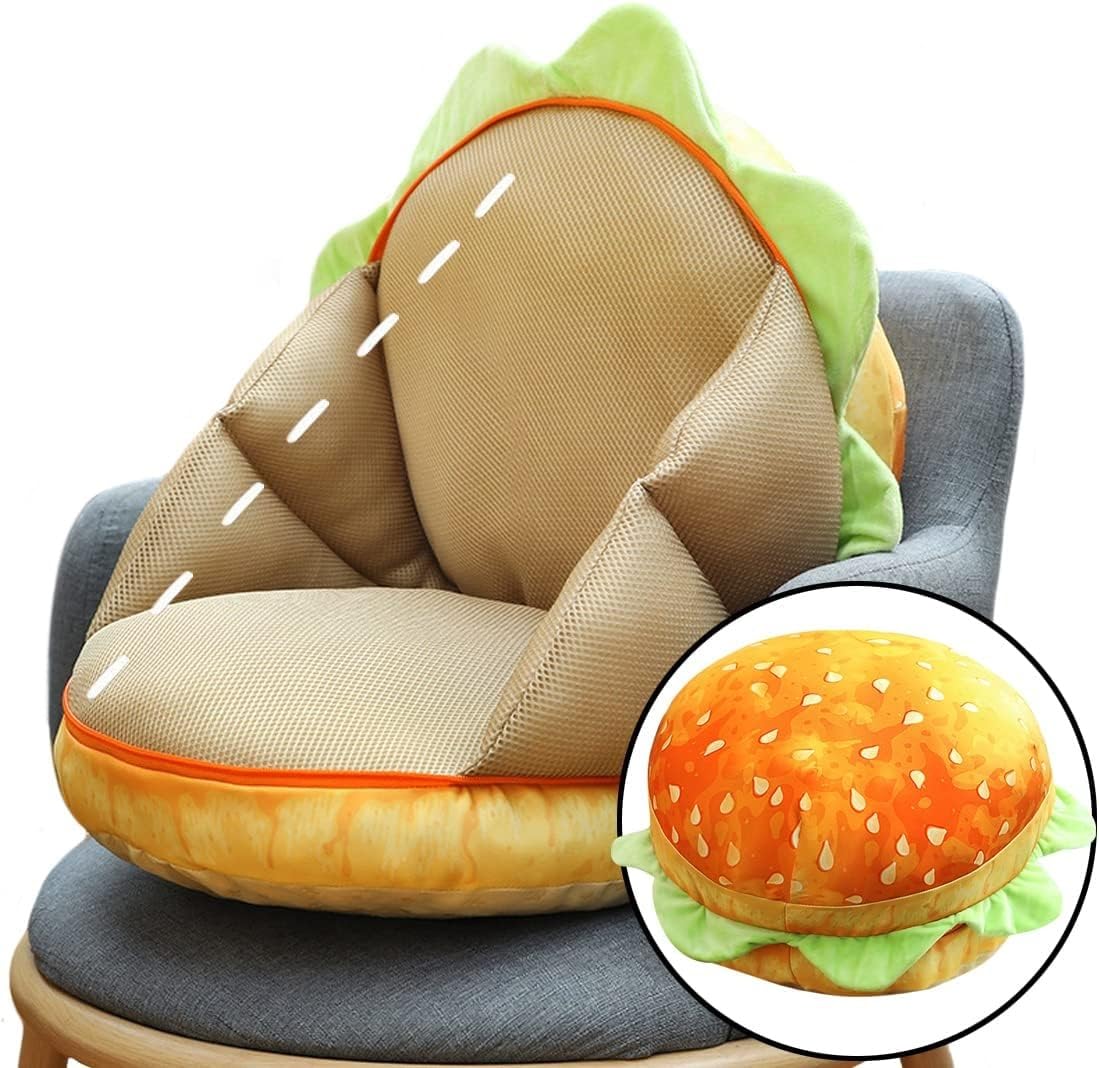 MIGEDY Hamburger Pillow Cheeseburger Pillow That Opens, Sofa Home