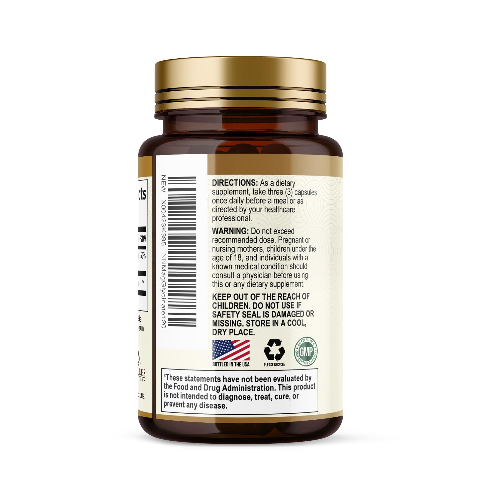 Magnesium Glycinate 1500mg - 100% Chelated - High Absorption Magnesium Glycinate 500mg Per Capsule - Sleep, Heart Health, Bone, & Muscle Support Supplement - Vegan - Bottled in the USA - 120 Capsules — Amazon image 8