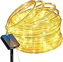 btfarm Solar Rope Lights, 120LED 46FT Solar String Lights Outdoor Waterproof, 8 Lighting Modes Solar Powered Strip Tube Light for Outside Garden Tree Christmas Yard Patio Wedding Decor, Warm White