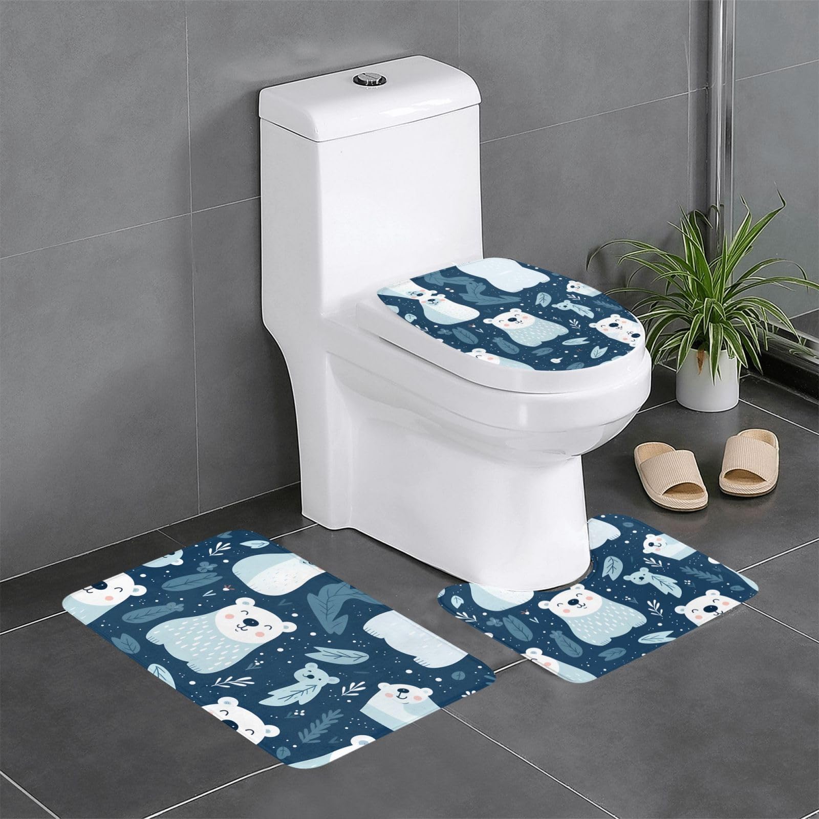 Tapis de bain antidérapants lot de 3 contre les glissades et sols froids