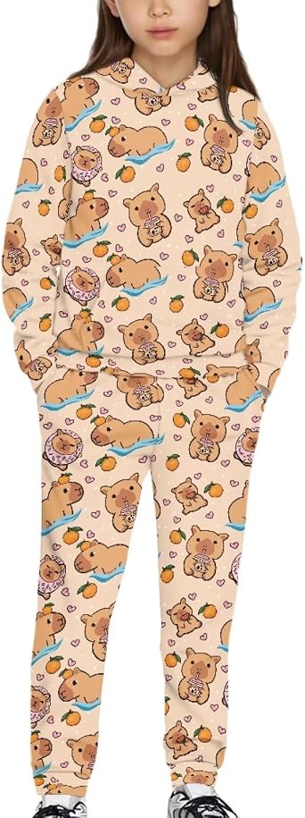 Renewold Kids Hoodie Sweatshirt and Sweatpants 2 Pieces Set Boys Girls Tracksuits Activewear for 4-12 Years
