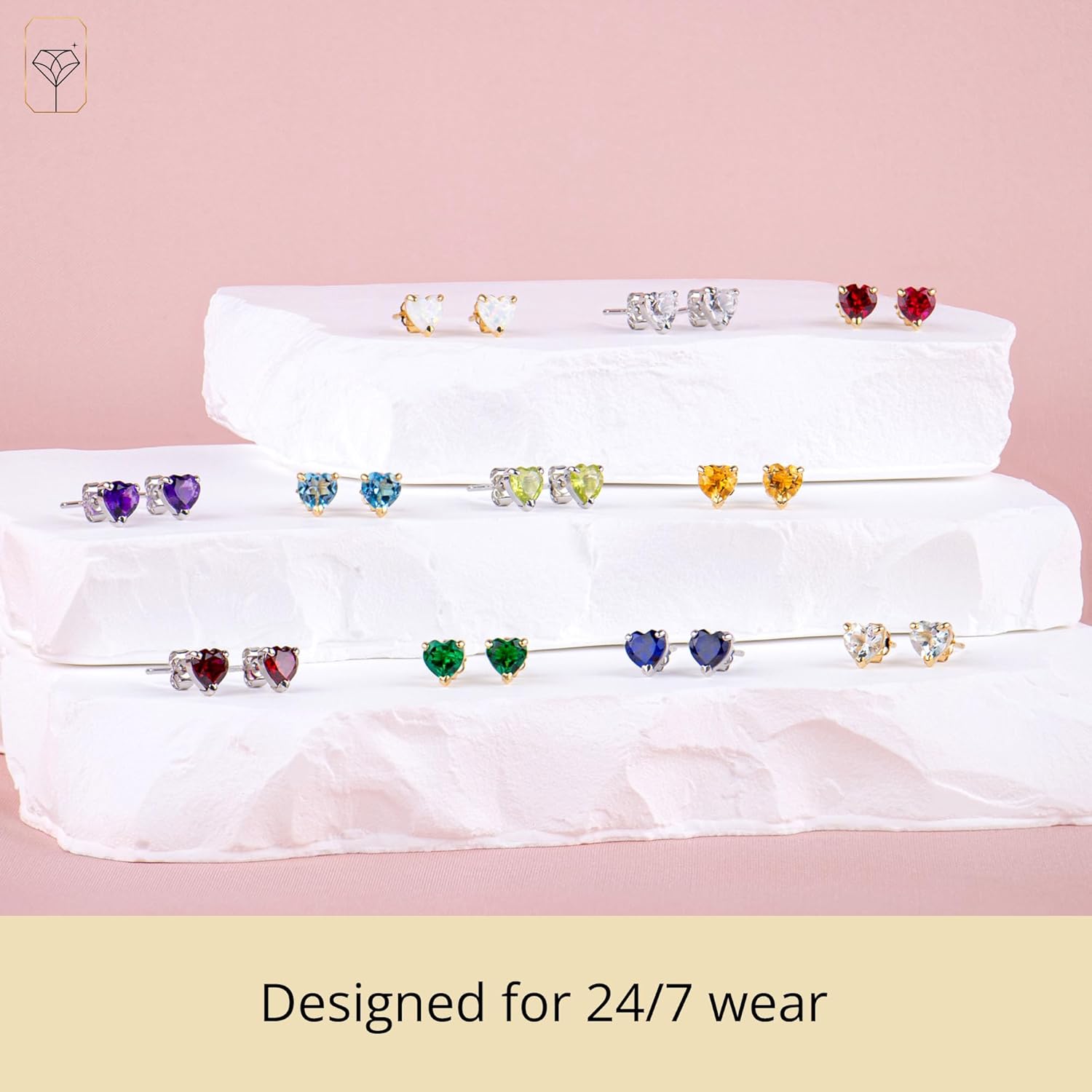 925 Sterling Silver Gemstone Hoop Earrings for Women | 0.9 Inch Round Birthstone Earrings for Women with Click Tops | Hypoallergenic Earring Hoops by MAX + STONE - Image 5