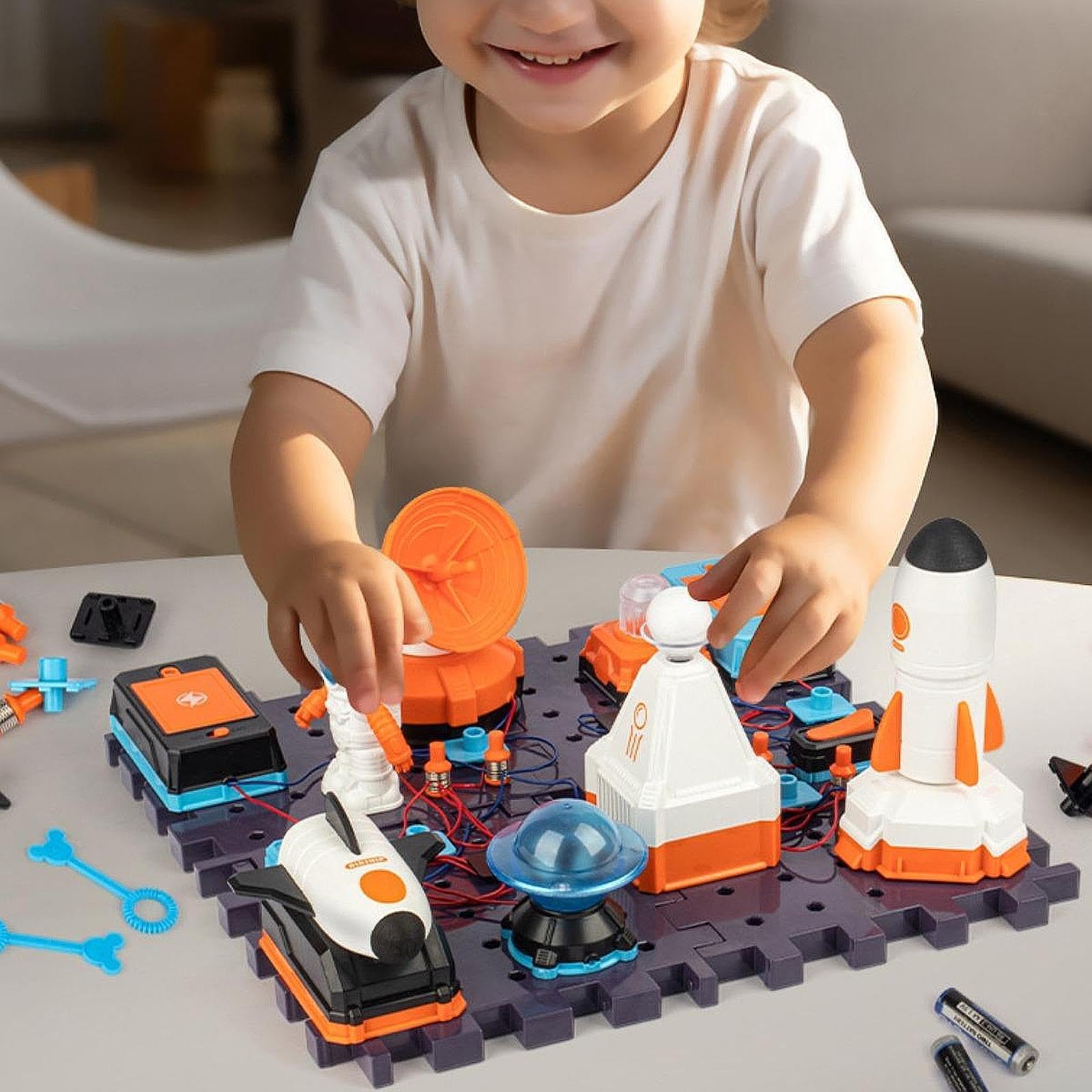 Perfeclan Kit de Electrónicos Juego Científico Infantil Conjunto de Proyectos de Componentes de Ensamblaje Sencillo y Material PP, a