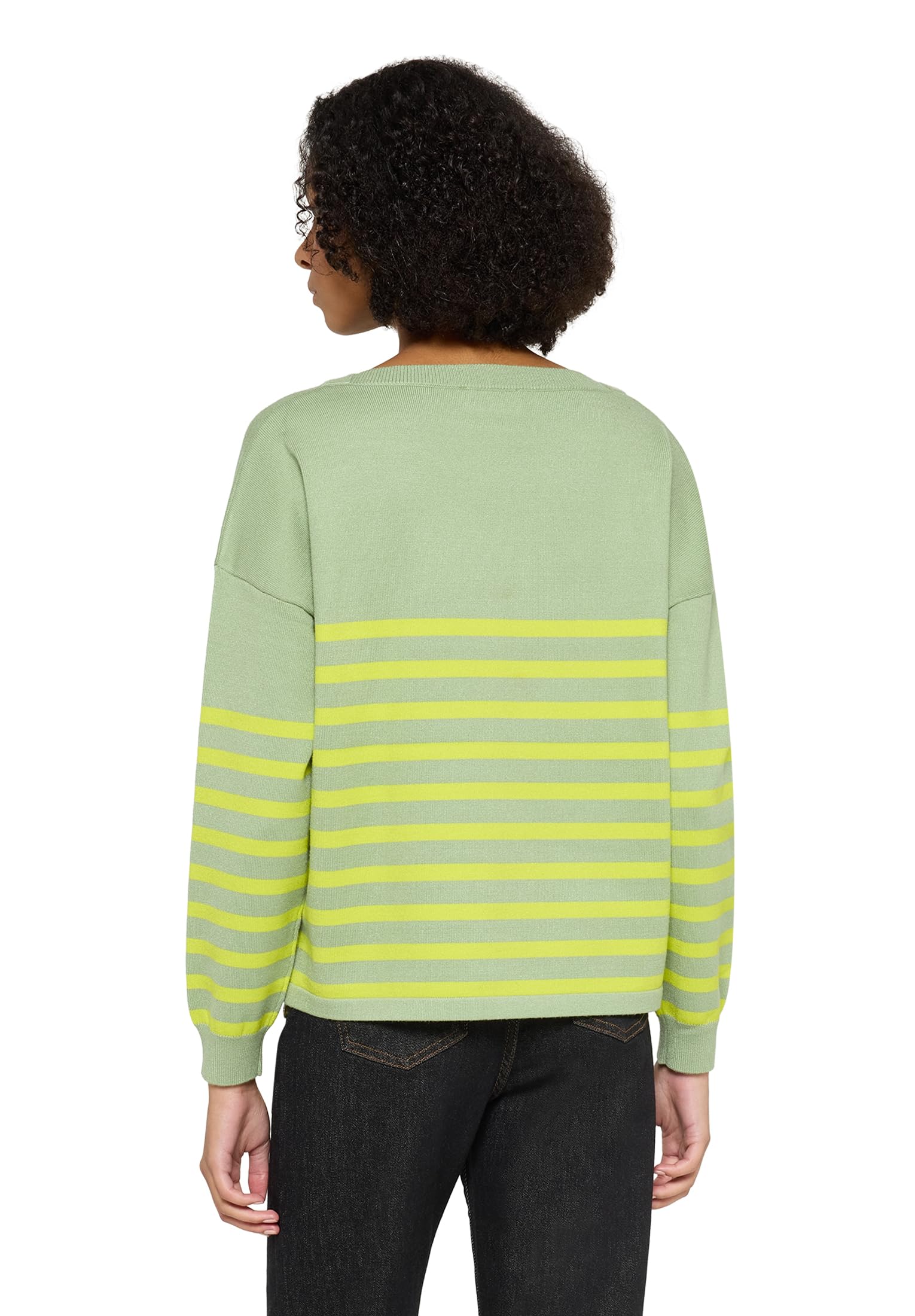 Cartoon Damen Strickpullover mit U-Boot-Ausschnitt