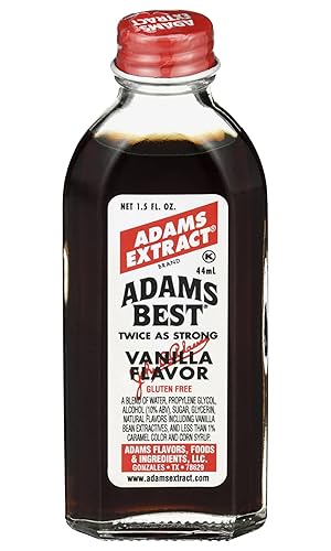 Adams Best Extract, sabor vainilla, sin gluten, botella de vidrio de 1.5 onzas líquidas (paquete de 1)