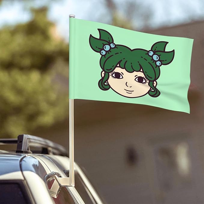 Double Side Cancer Character Horoscope Car Flag Window Clip 12 X 18 Inch UV Protection Outdoor Car Flags Decoration Banner