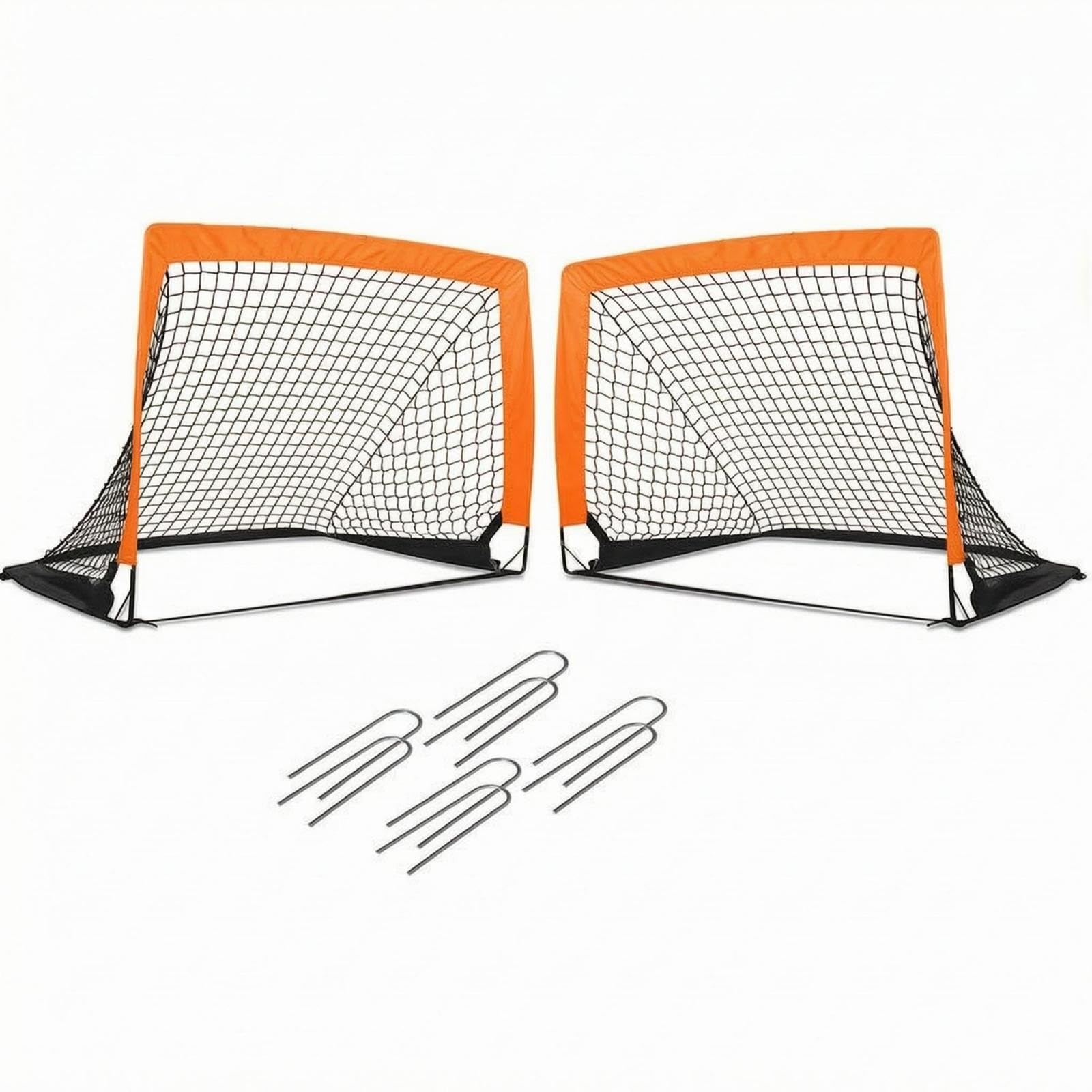 2 Pieces Foldable Kids Soccer Goal Fiberglass Rods Portable Square Soccer Goal Polyester Material Children'athletic Gear for Outdoor Practice | Goals & Nets | Soccer | Team Sports-image-19