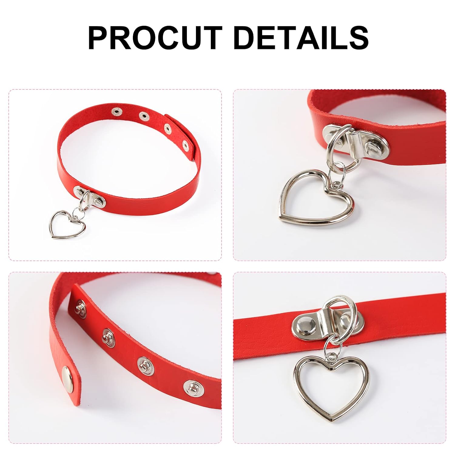 Fancheer Dalmatian Dog Ears Headband Red Heart Choker Adult Kids Costume image 4