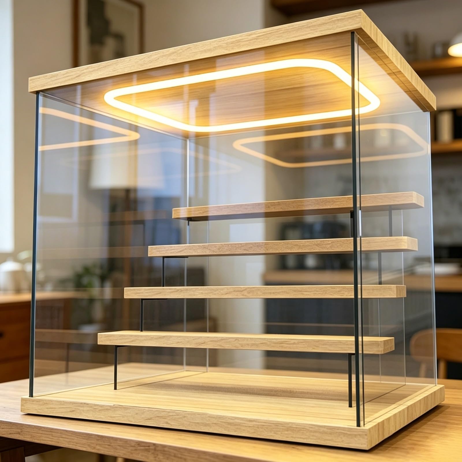 Stackable Acrylic Display Cases Collectibles with Removable Shelf, Assemble Acrylic Boxes for Collectibles/ Bouquet/ Jewelry Display, Clear Display Box Showcase(5Tier-13x12x13in/320x300x325mm)