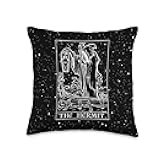 The Hermit Tarot Card Gothic Halloween Grim Reaper Occult Throw Pillow