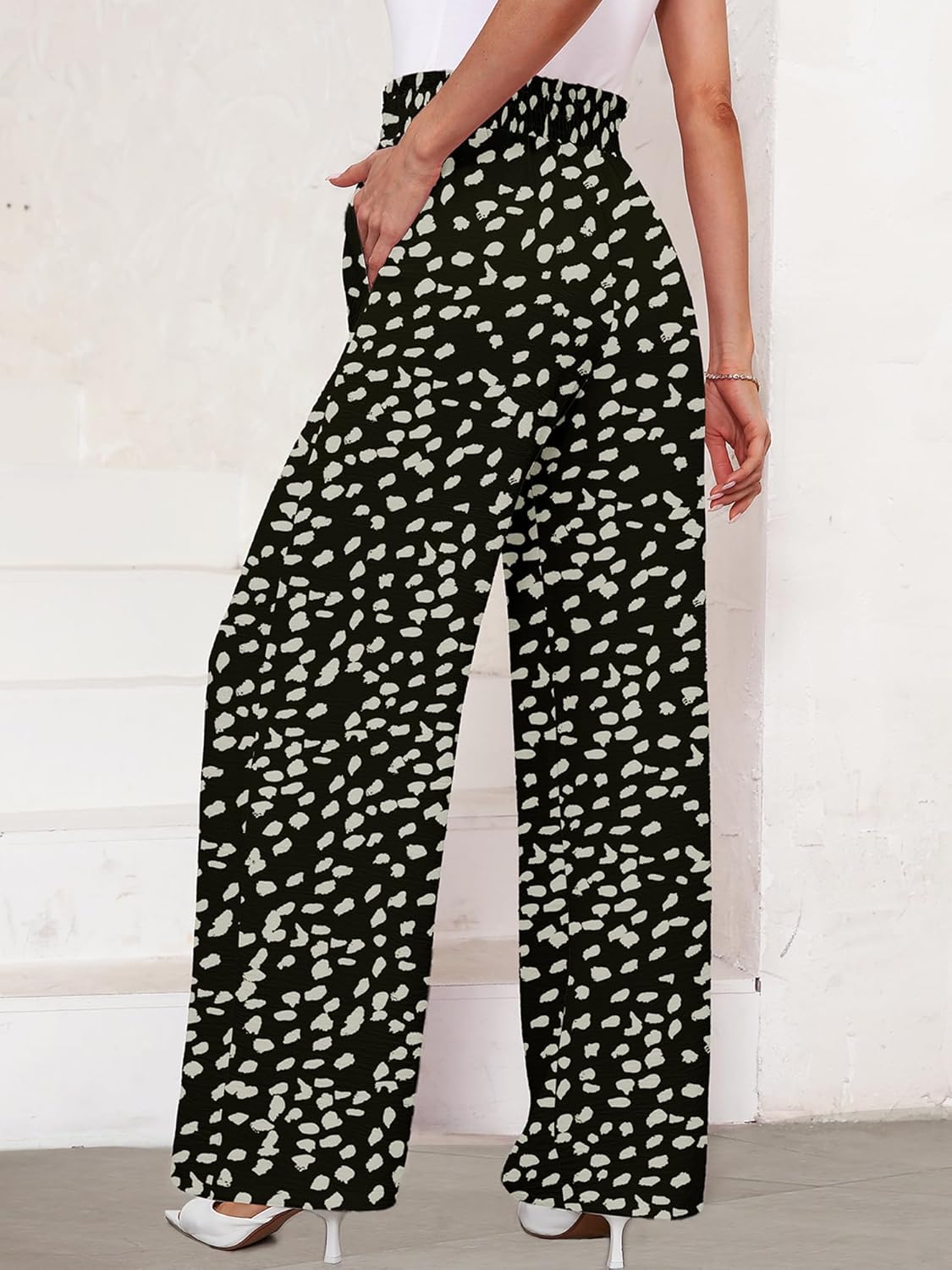 KORSIS Women's Wide Leg Lounge Pants Lightweight High Waisted Loose Work Elastic Casual Outfits Trousers with Pockets (S-2XL) - Image 5