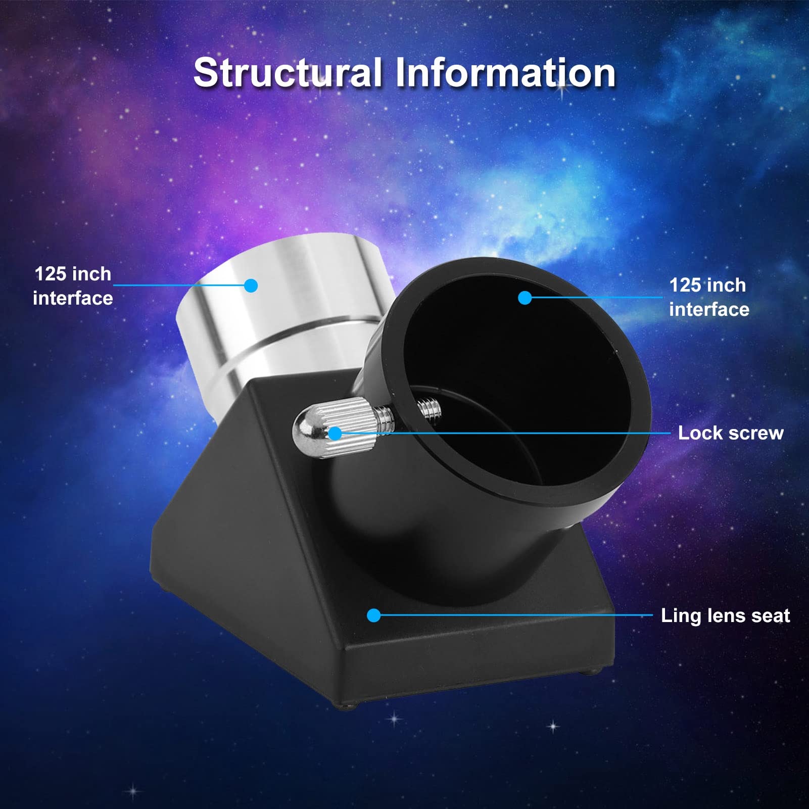 Nikou Specchio Zenith da 1,25" 90 Gradi per Telescopio, Diagonale Dielettrico Immagine Eretta, Adattatore Diagonale Specchio Zenith Prisma a Immagine invertita