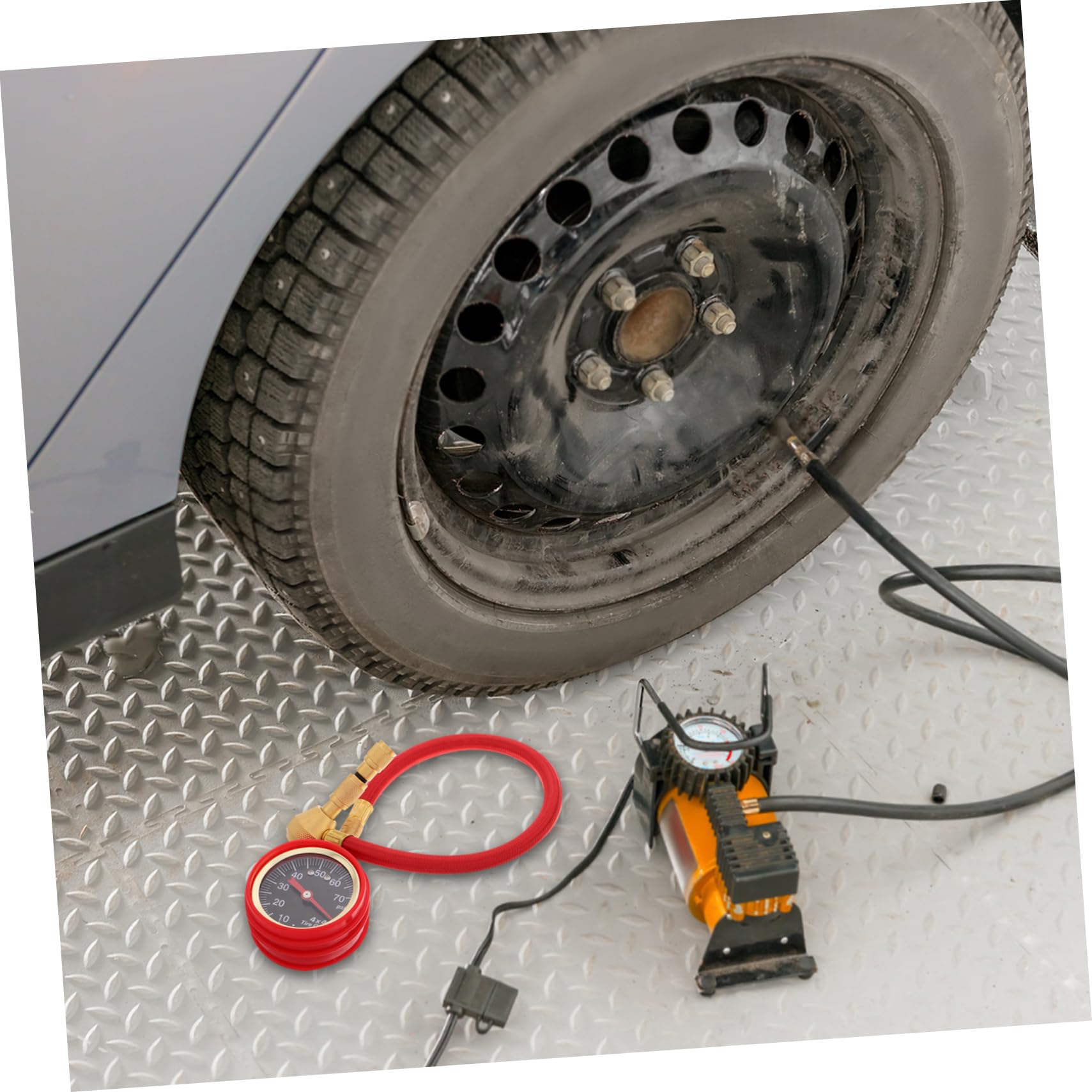 Manomètre Pression Pneus Mécanique Accessoire Modification Auto Polyvalent Contrôleur Gonflage Pneu pour Voiture Installation Facile